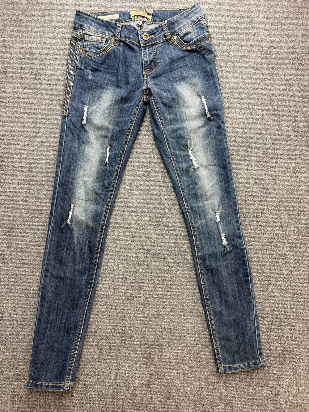 Vintage Y2K Hot Kiss Skinny Lily Jeans Women's Size 3 Studded Distressed Stretch